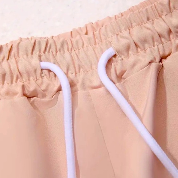 NWT Coral Peach Pink Color Men’s Lightweight Shorts XL White Drawstring Pockets - Picture 3 of 4